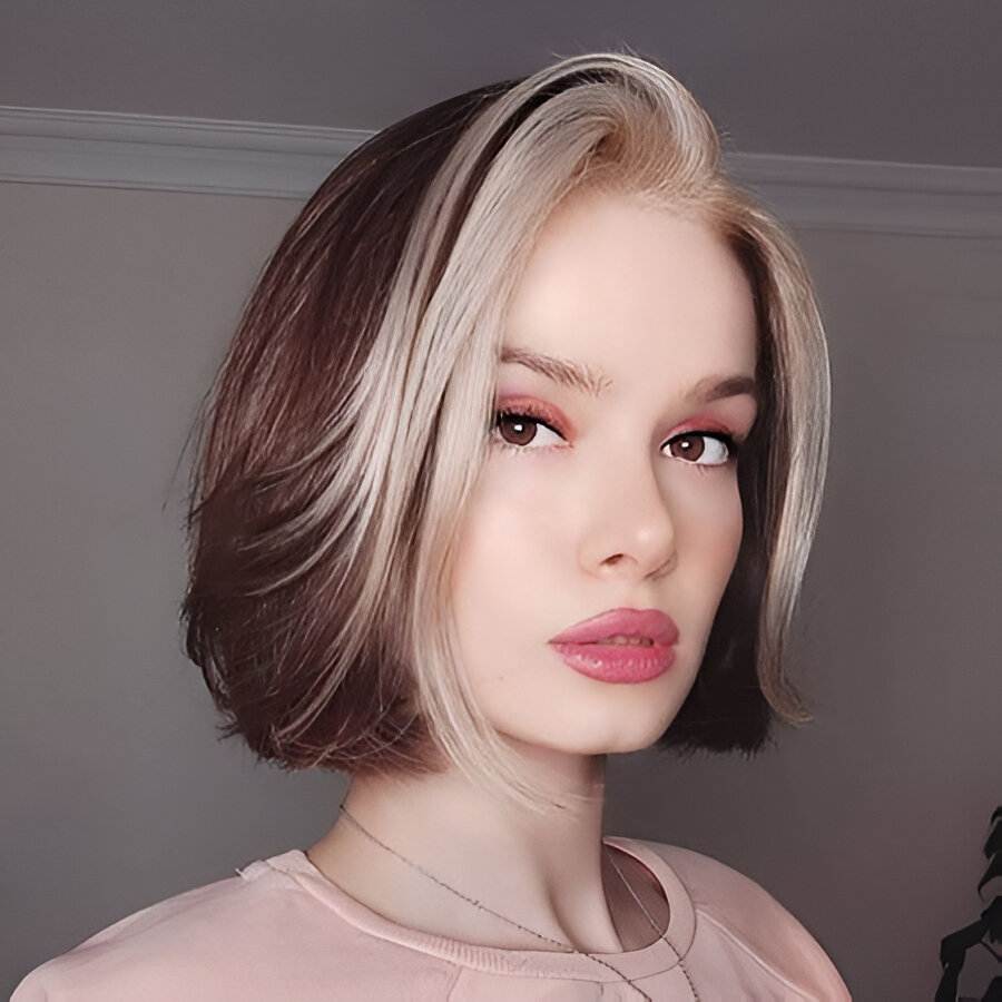 Voluminous Bob With Colorful Highlights
