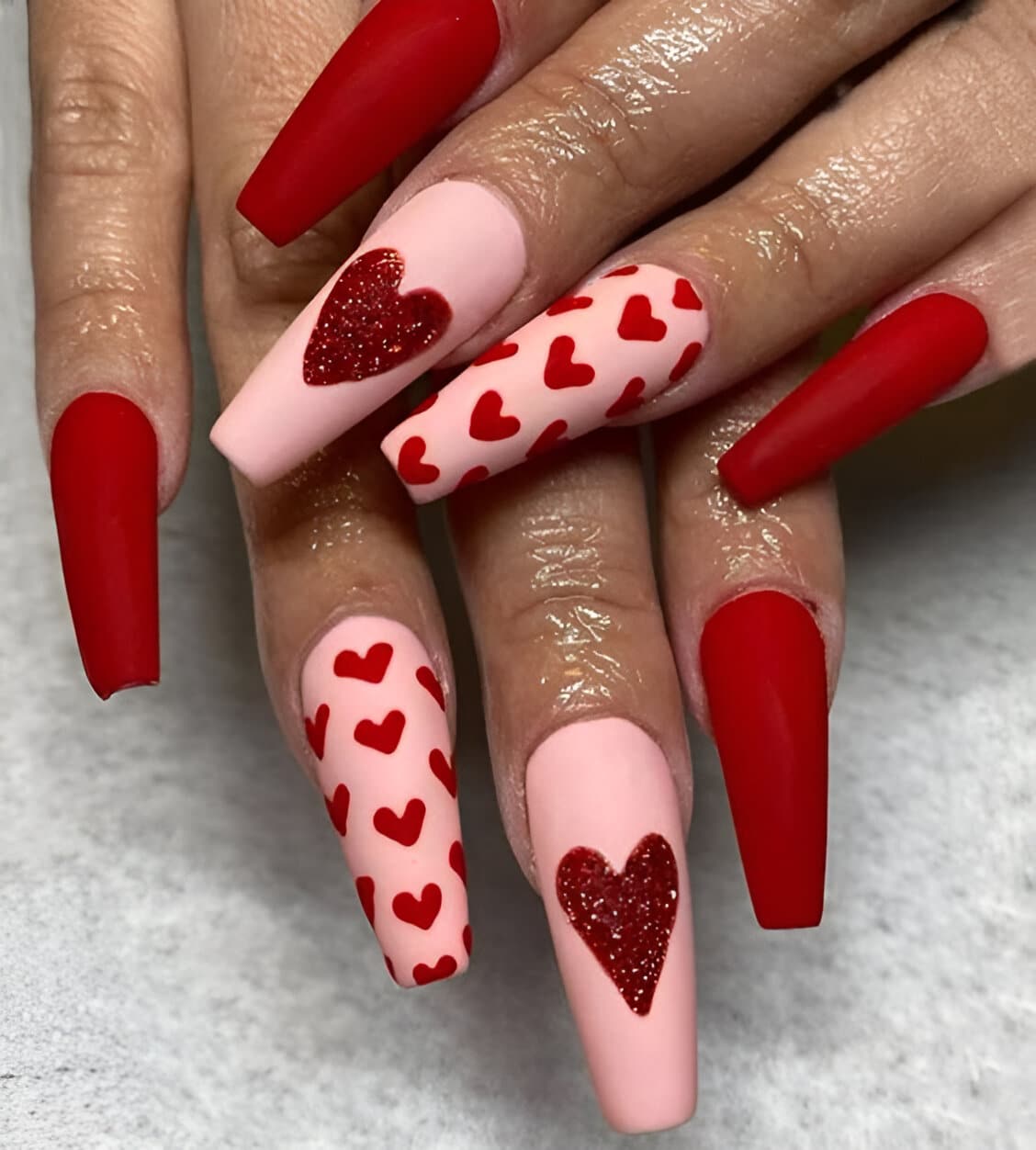 30 Irresistible Red Heart Nails For The Perfect Romantic Date 10