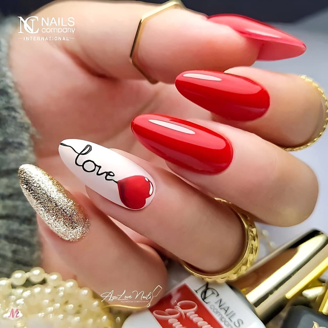 30 Irresistible Red Heart Nails For The Perfect Romantic Date 17