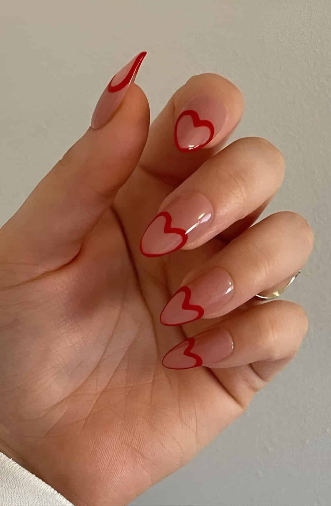 30 Irresistible Red Heart Nails For The Perfect Romantic Date 18