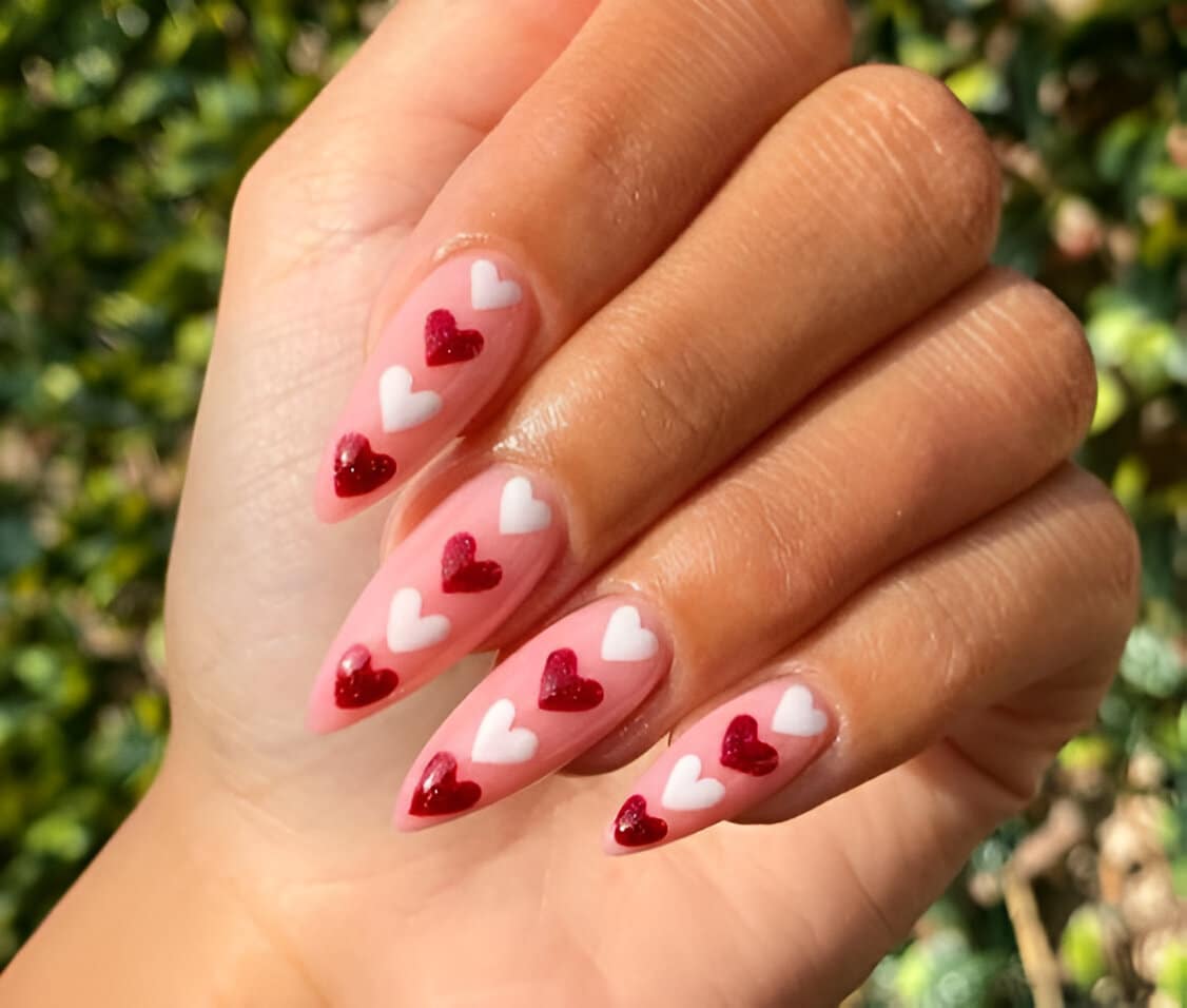 30 Irresistible Red Heart Nails For The Perfect Romantic Date 24