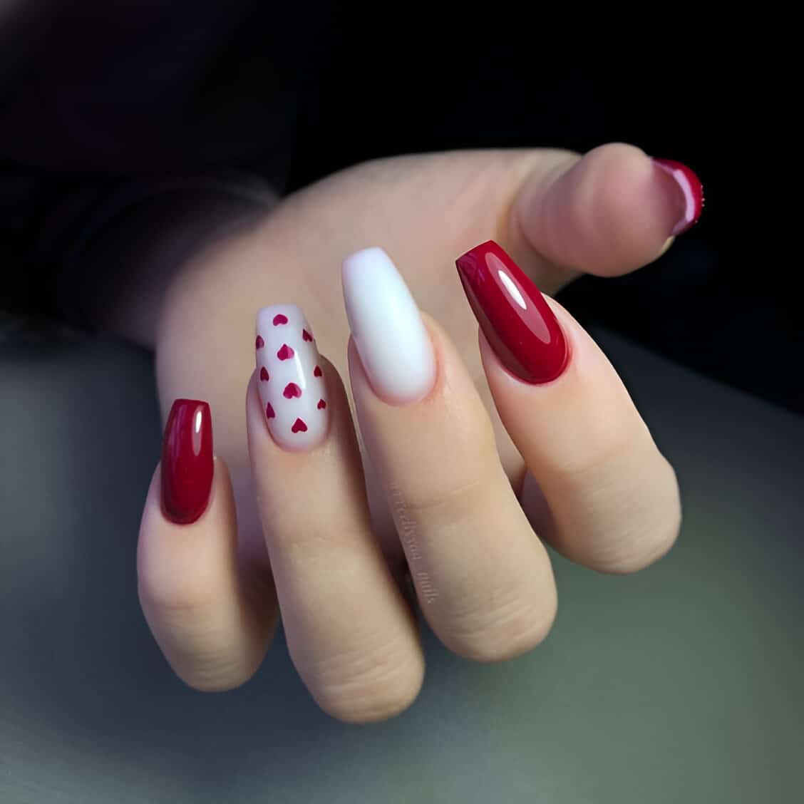 30 Irresistible Red Heart Nails For The Perfect Romantic Date 28