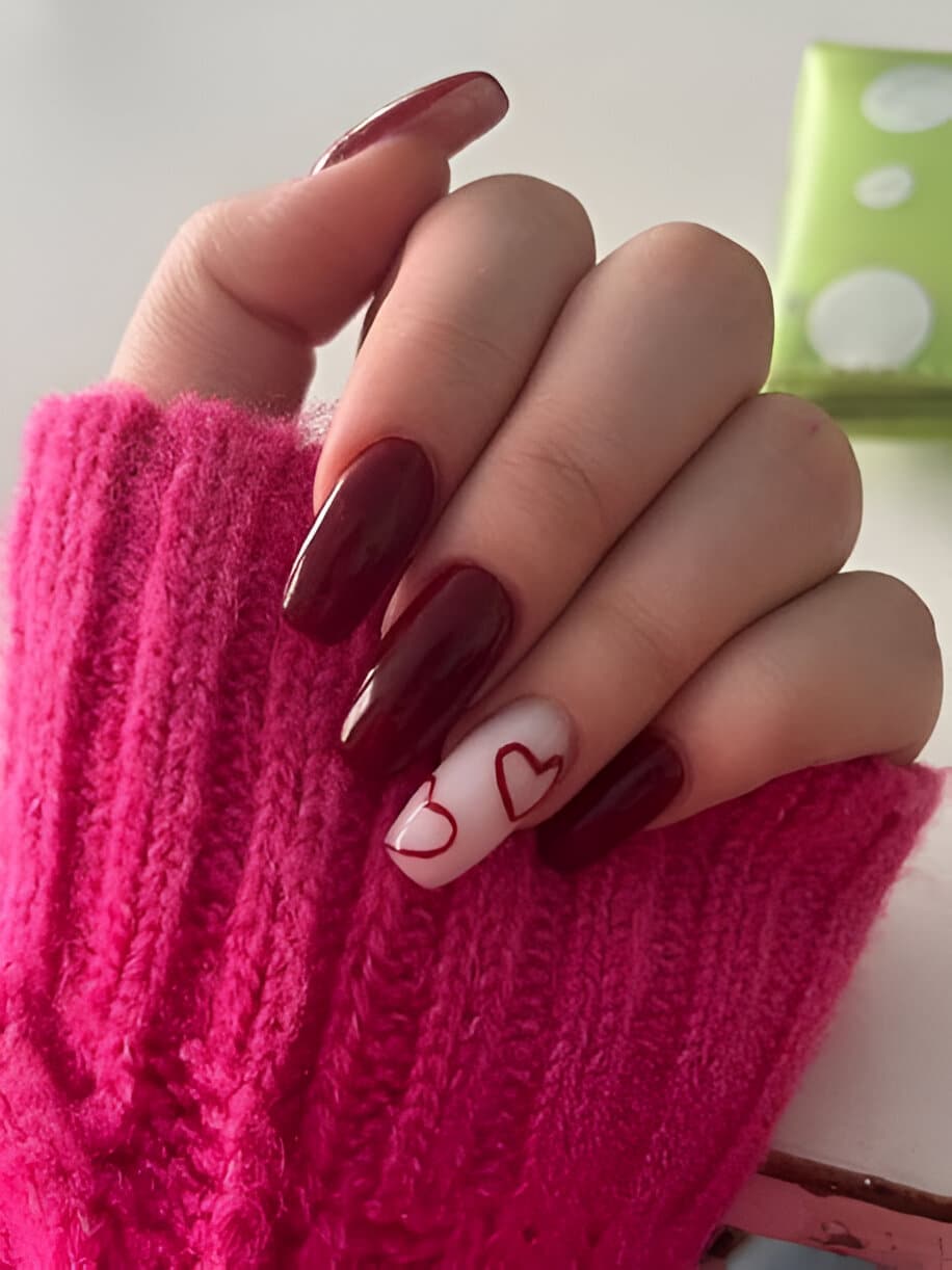 30 Irresistible Red Heart Nails For The Perfect Romantic Date 29