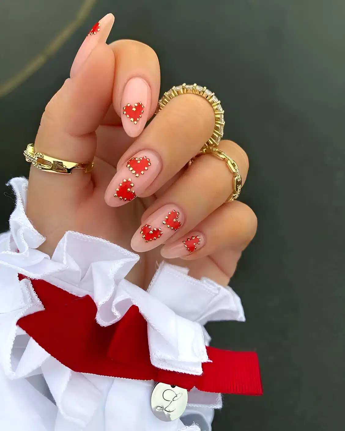 30 Irresistible Red Heart Nails For The Perfect Romantic Date 7