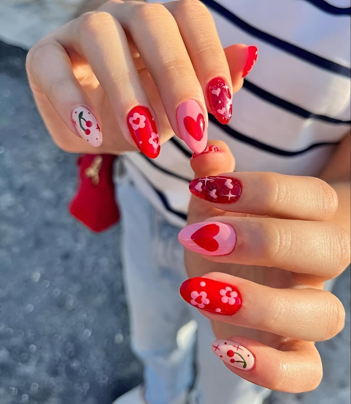 30 Irresistible Red Heart Nails For The Perfect Romantic Date 8