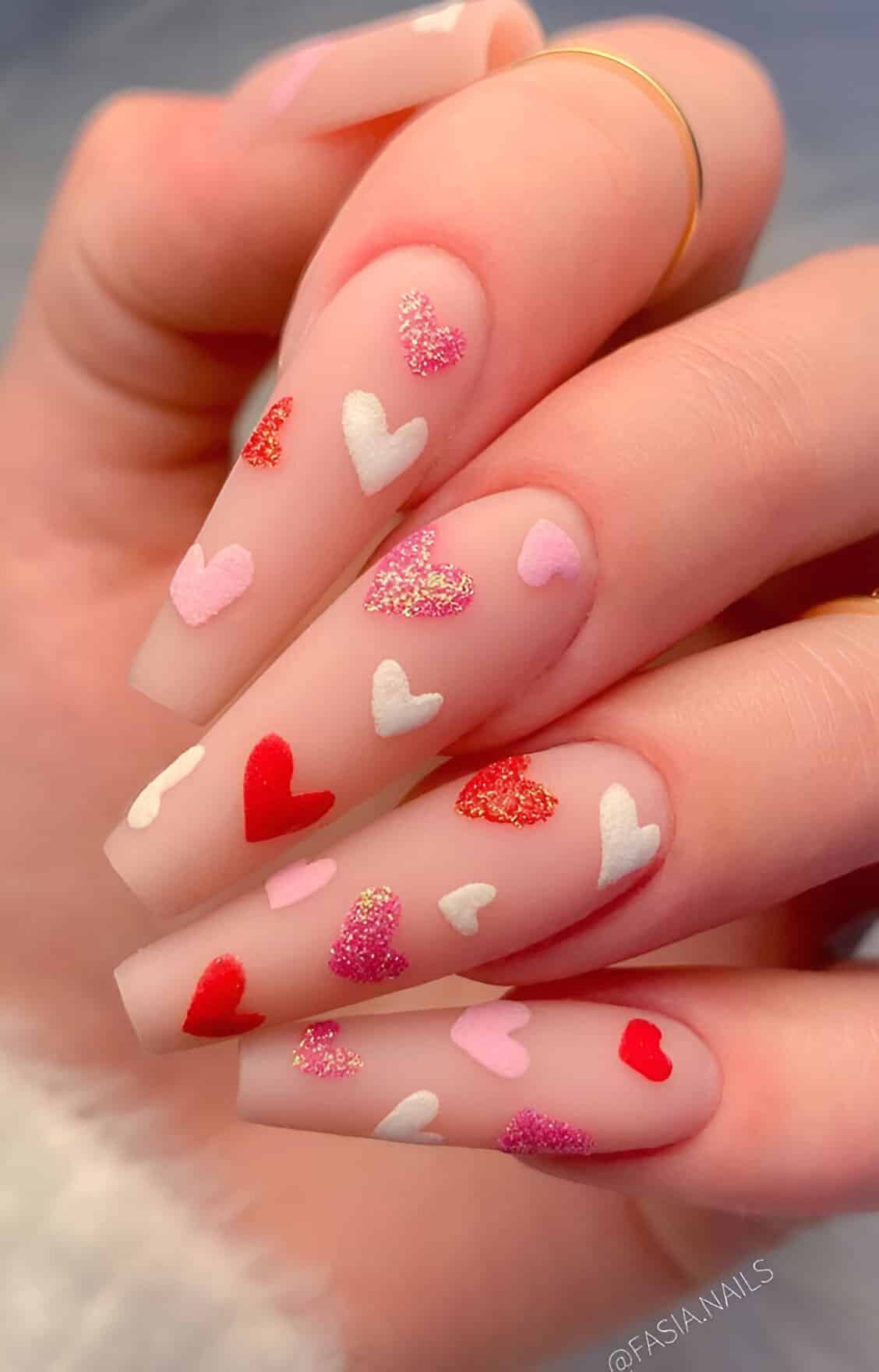 Pink And White Heart Designs