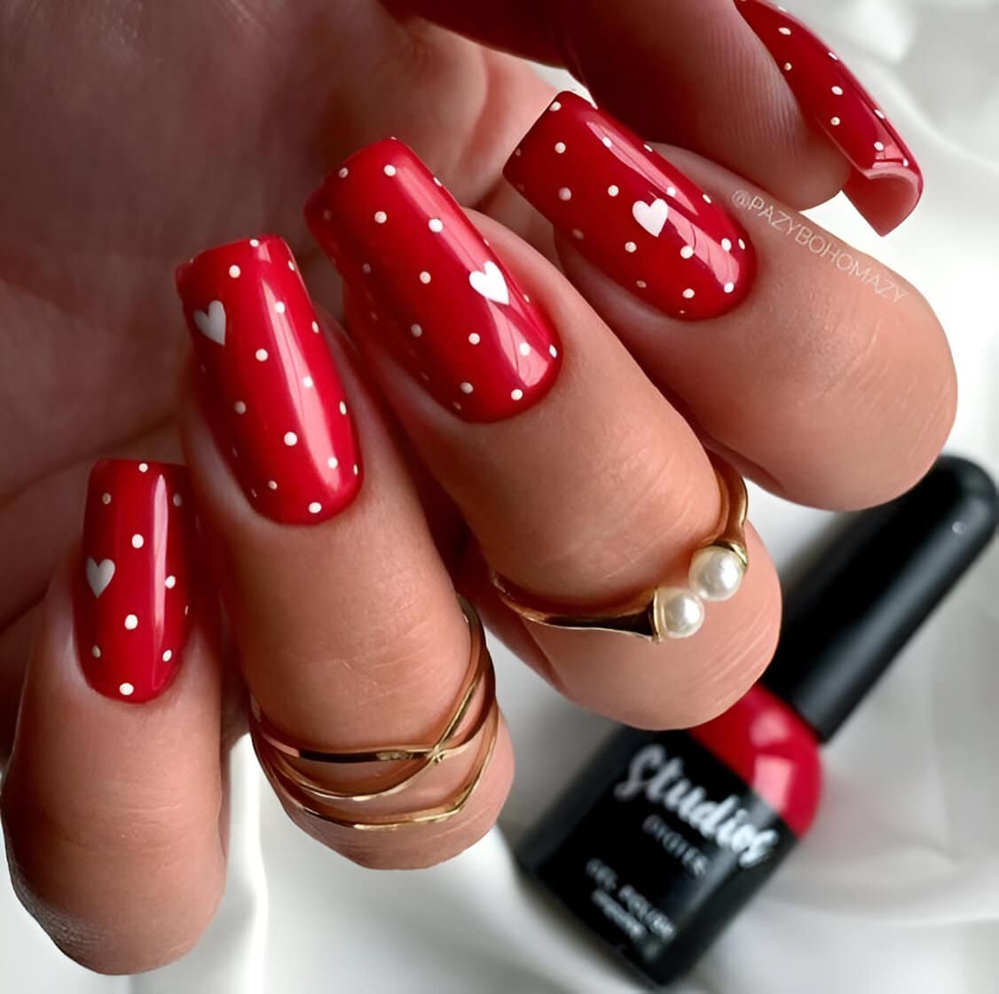 Red Valentines Day Nails 9