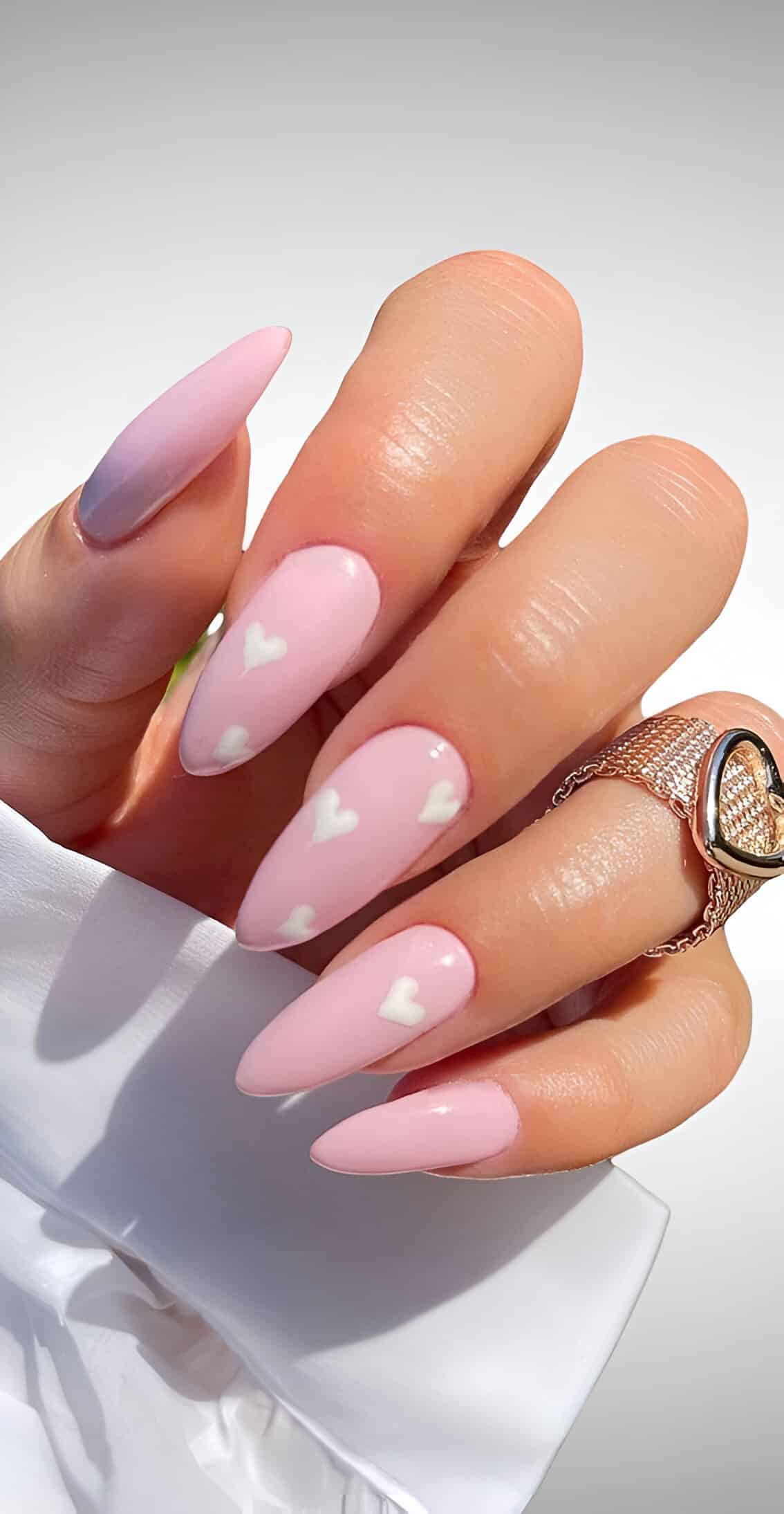 Simple Pink And White Nails 2