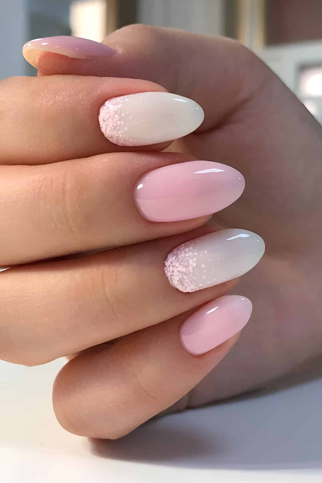 Simple Pink And White Nails 3