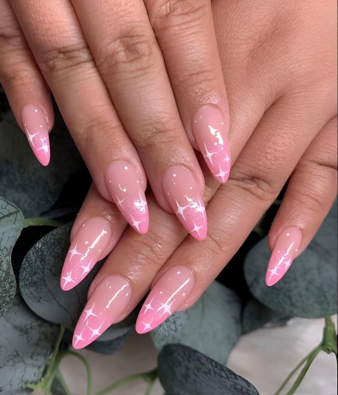 Simple Pink And White Nails 7