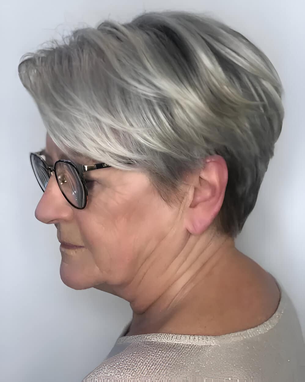 Short Stacked Bob With Side Swept Bangs