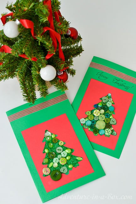 Button Christmas Tree Card