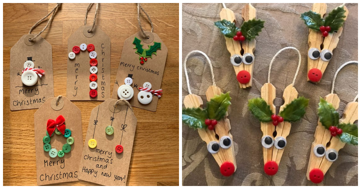 21 Easy Christmas Crafts Using Buttons