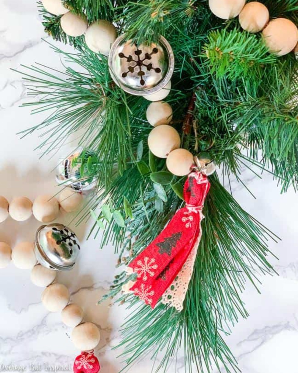 Jingle Bell Wood Bead Garland