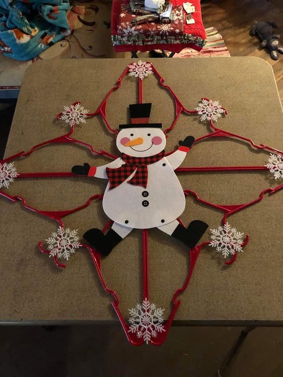 Plastic Clothe Hanger Snowman