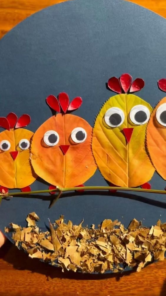 Charming Leaf Chick Family Artwork 1