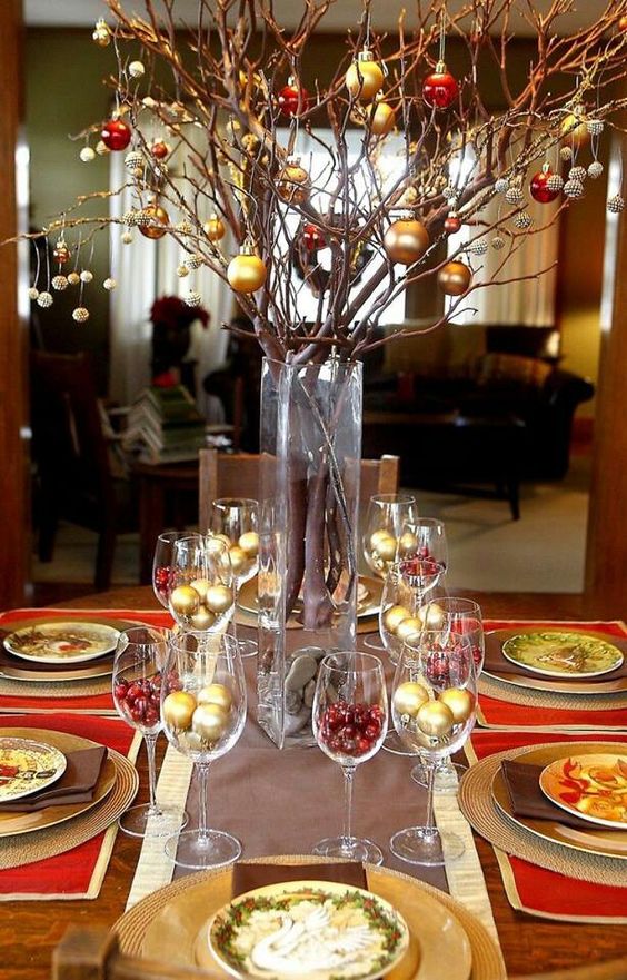 Elegant Bauble Branch Centerpiece