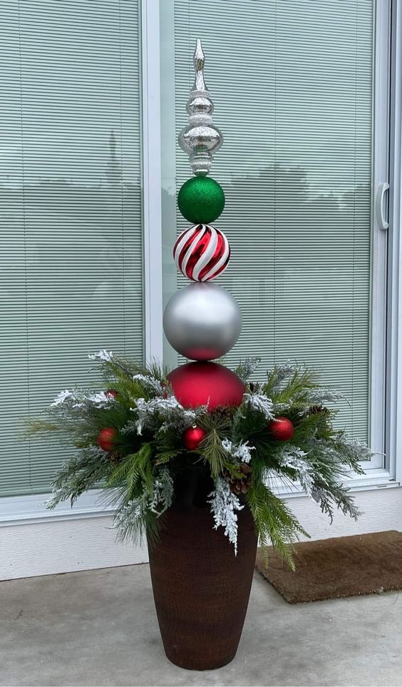 Elegant Stacked Bauble Topiary