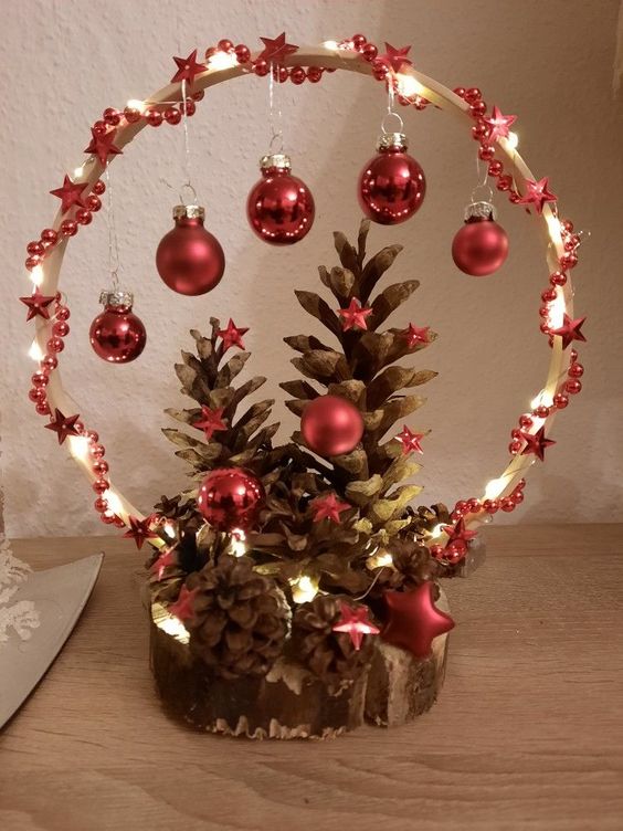 Enchanted Pinecone Bauble Ring Decor