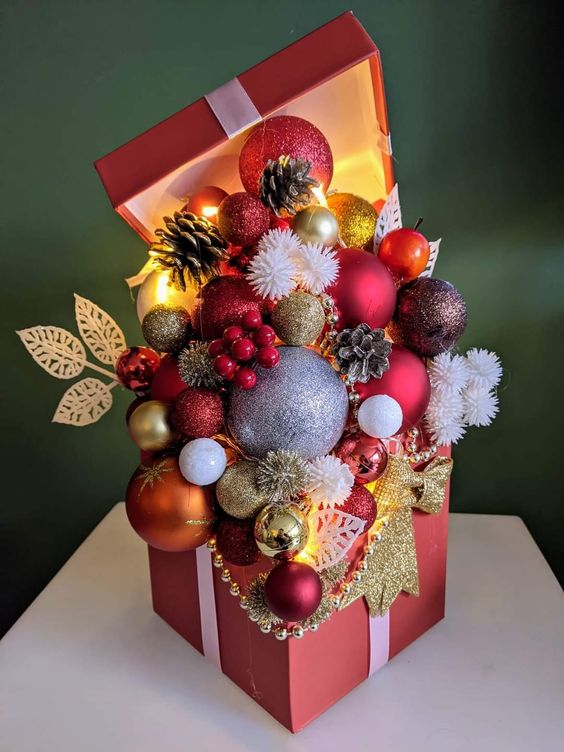 Festive Gift Box Bauble Surprise