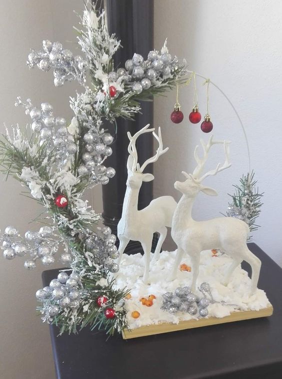 Frosted Woodland Reindeer Display