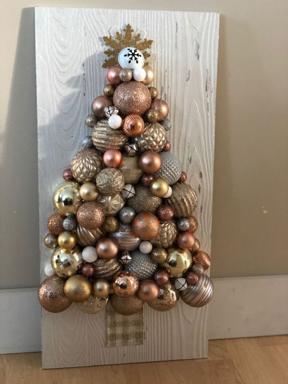 Golden Glam Bauble Christmas Tree