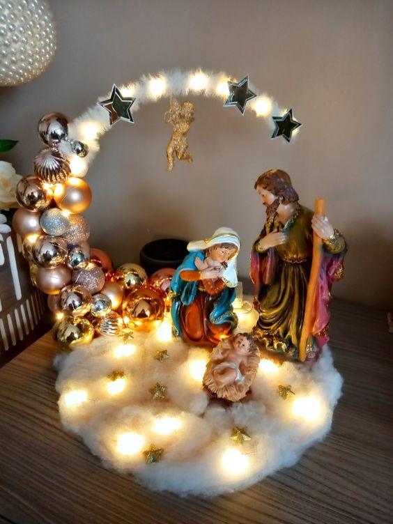 Illuminated Nativity Scene Hoop