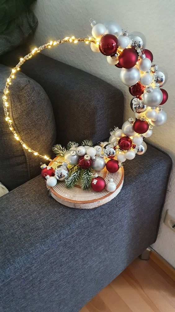 Radiant Red and Silver Holiday Hoop