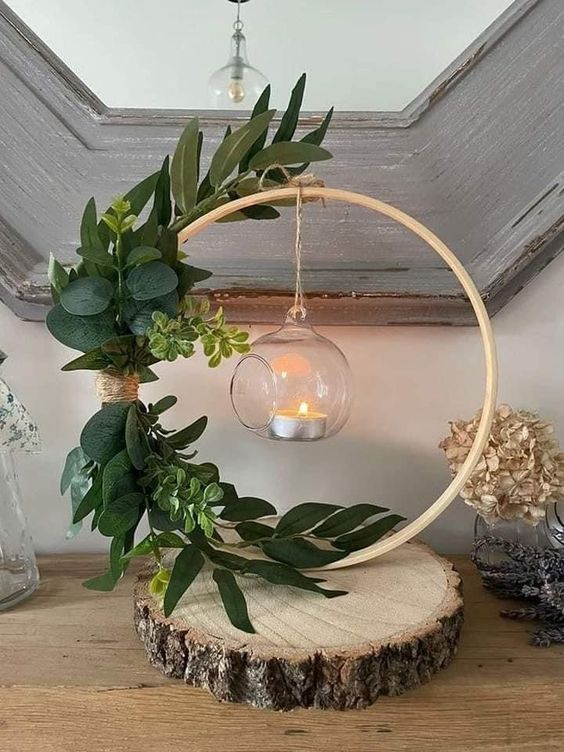 Rustic Candle Hoop Elegance