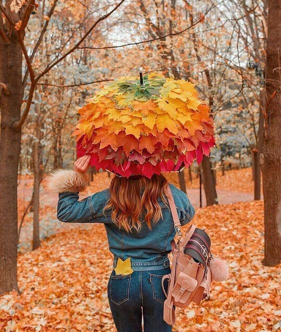 Vibrant Fall Leaf Umbrella Canopy 1