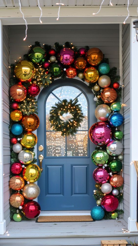 Vibrant Holiday Bauble Archway