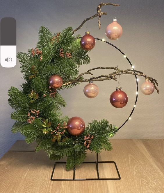 Whimsical Evergreen Hoop Centerpiece