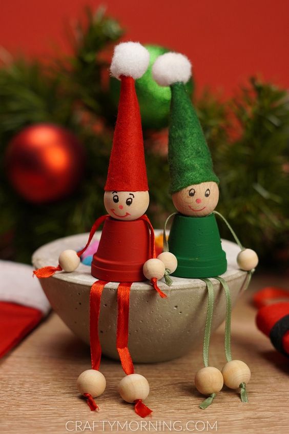 Adorable Elf Clay Pot Figures