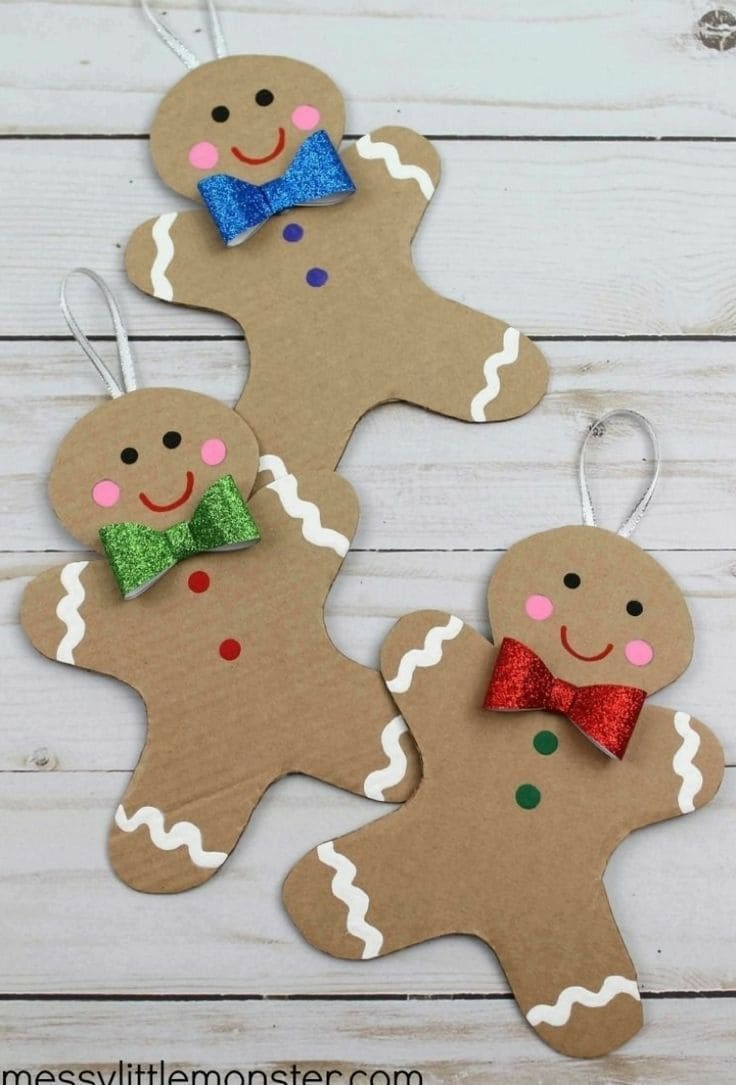 Adorable Glittery Gingerbread Ornaments