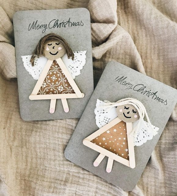 Adorable Handmade Angel Christmas Card