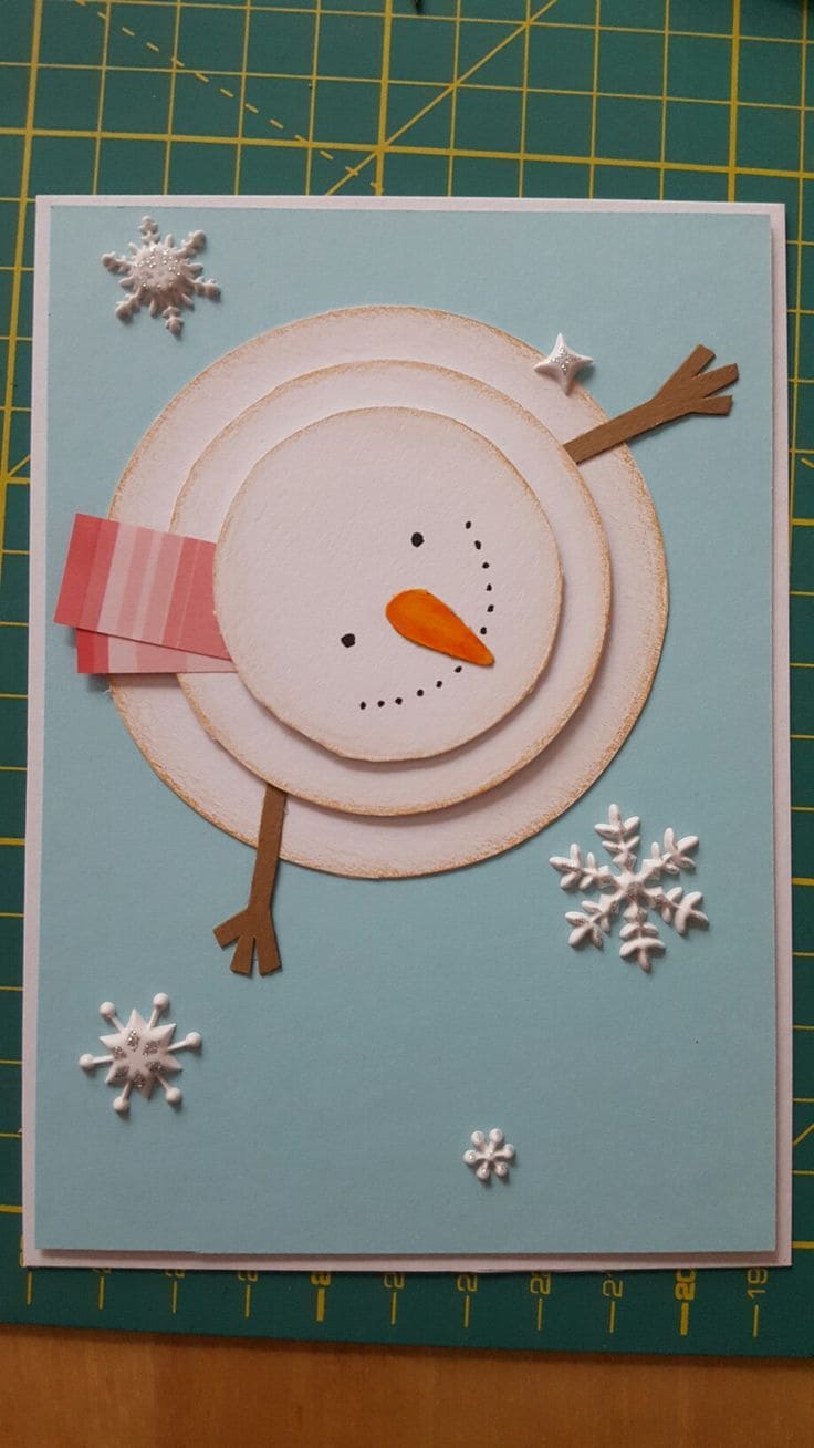 Adorable Layered Snowman Card Design