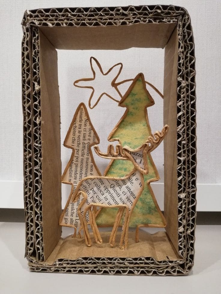 Artistic Cardboard Christmas Shadow Box