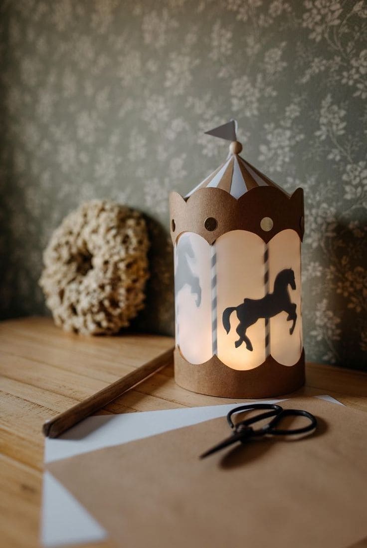 Charming Cardboard Carousel Lantern