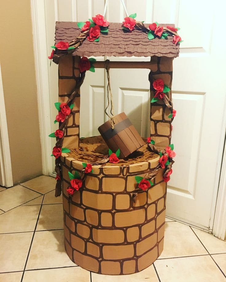 Charming Cardboard Wishing Well Decor