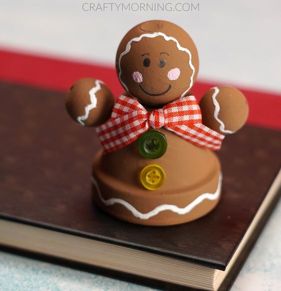 Charming Gingerbread Clay Pot Craft