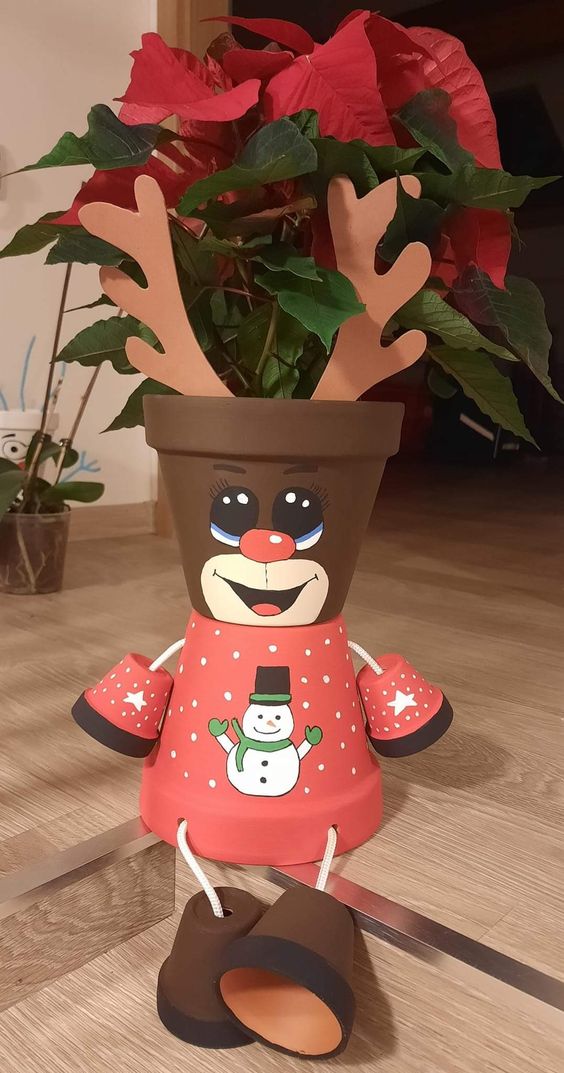 Charming Reindeer Pot Planter