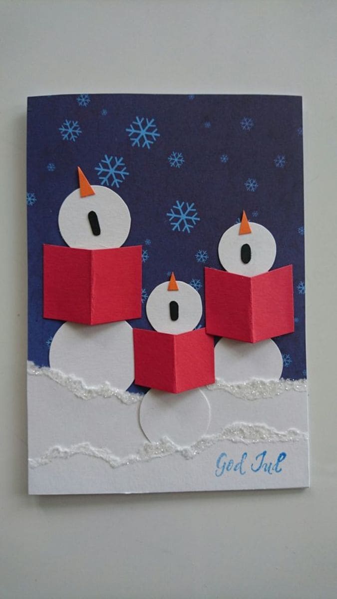 Charming Snowman Caroling Scene Card