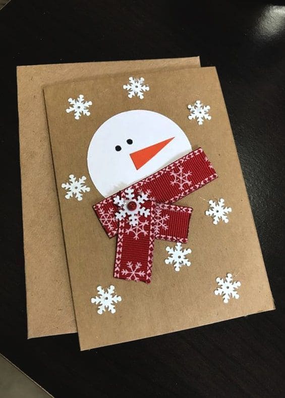 Charming Snowman Ribbon Scarf Card