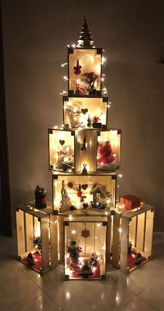 Creative Pallet Bucket Christmas Light