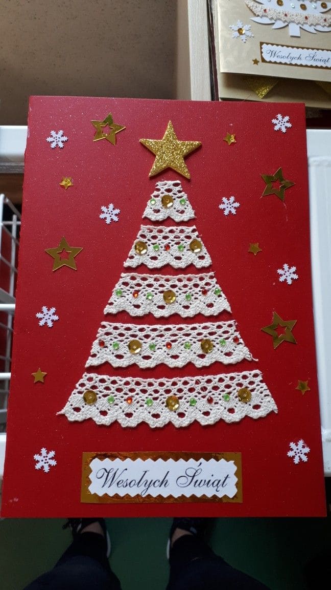 Delicate Lace Christmas Tree Card