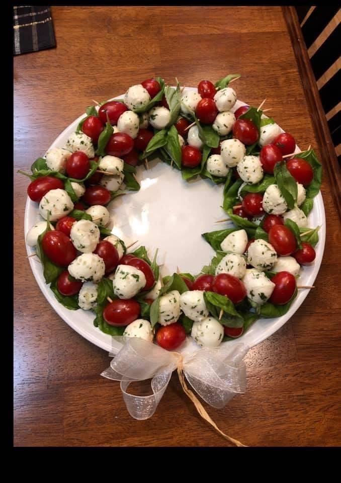 Elegant Caprese Wreath Appetizer Display