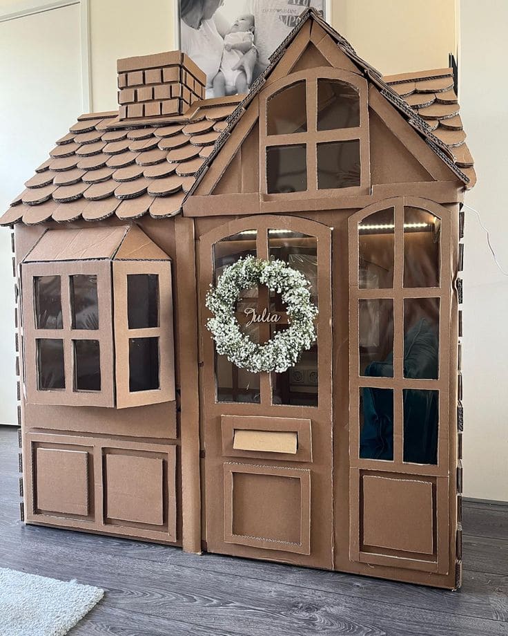 Elegant Cardboard Christmas Cottage Design