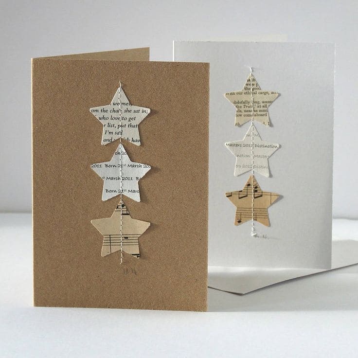 Elegant Recycled Paper Star Card