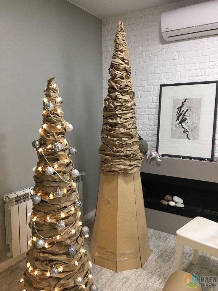 Elegant Wrinkled Cardboard Christmas Trees