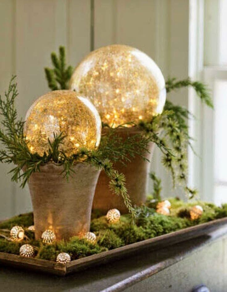 Enchanted Glowing Globe Topiaries Display